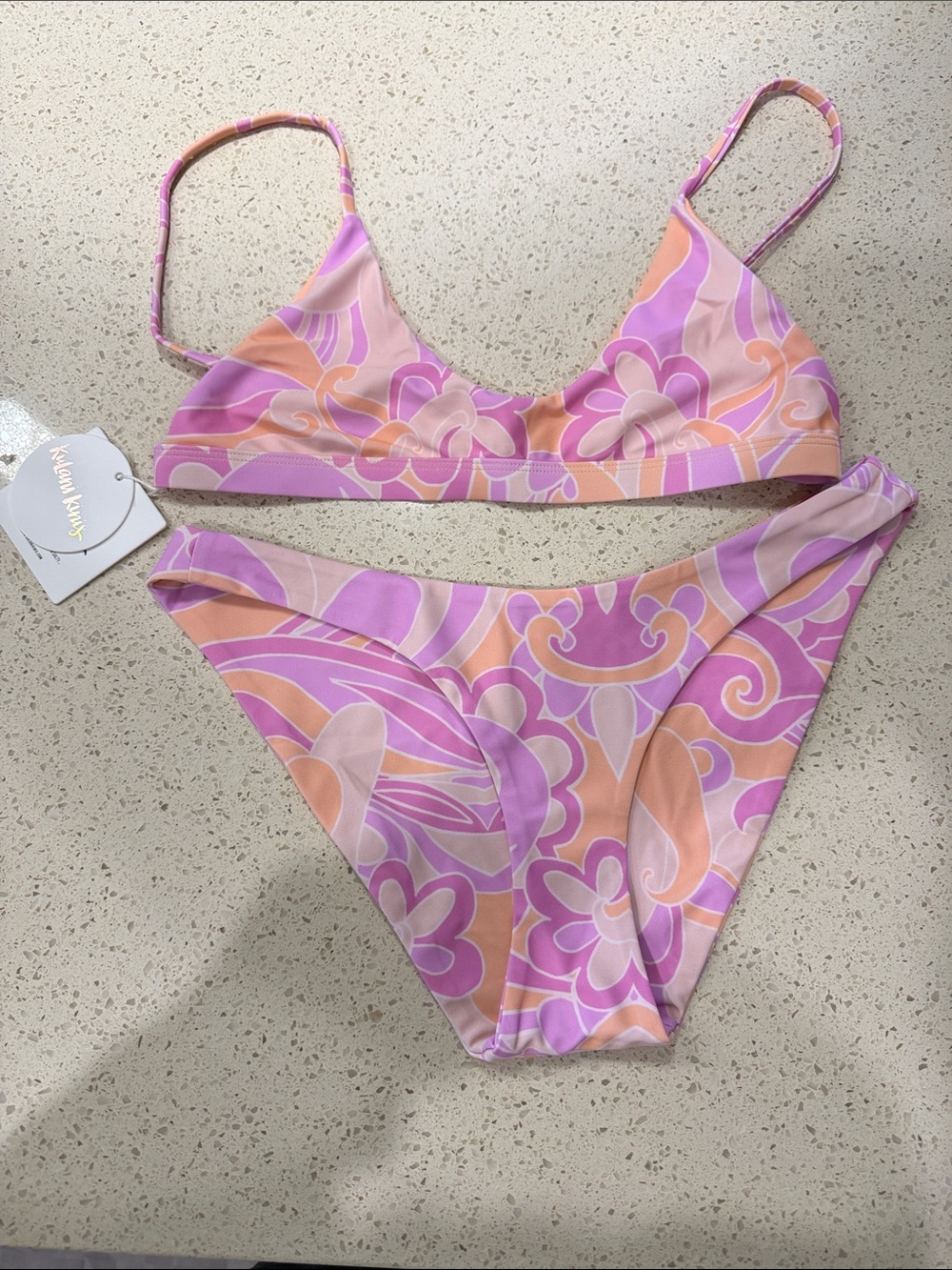 Women’s Pink & Peach Floral Print Bikini Set